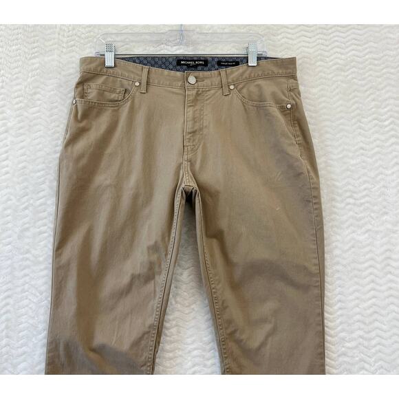 Michael Kors Parker Slim Fit Khaki Classic Jeans Pants Mens Size 30 x 32  ** - Picture 5 of 13